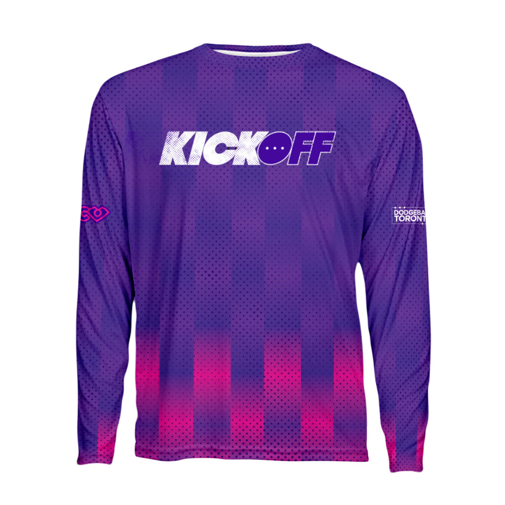 Dodgeball Toronto Kick Off Grid Purple Classic Long Sleeve